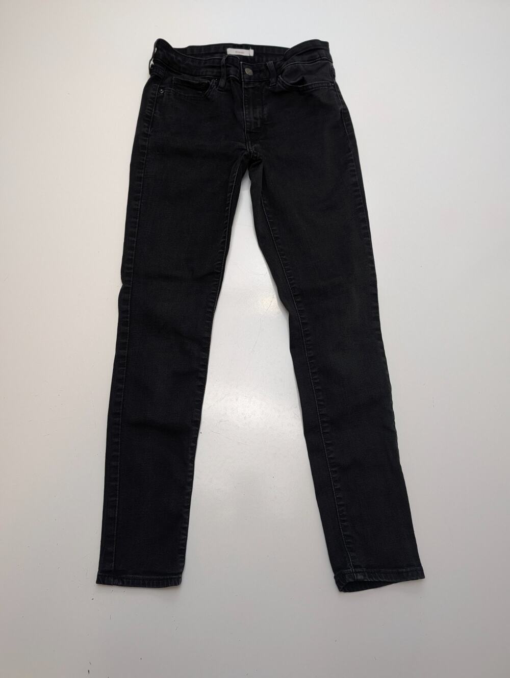 Levi’s 711 Skinny Mid Rise Black Stretch Jeans Women W28 L30